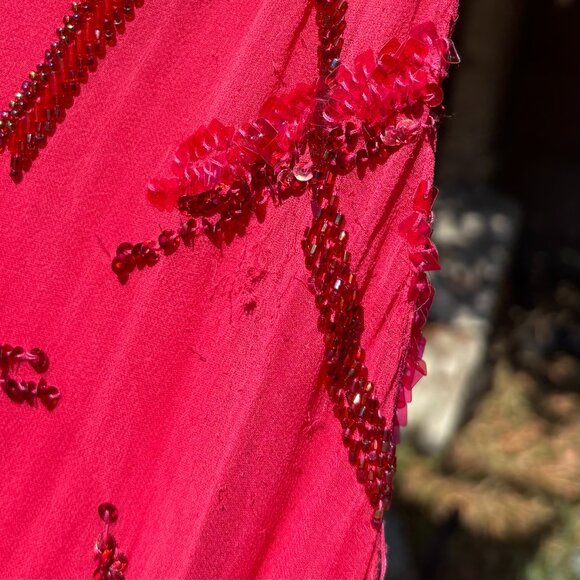 Mozhgan Haute Couture Beaded Pink Chiffon Gown Dubai Rare Luxe - Picture 6 of 13